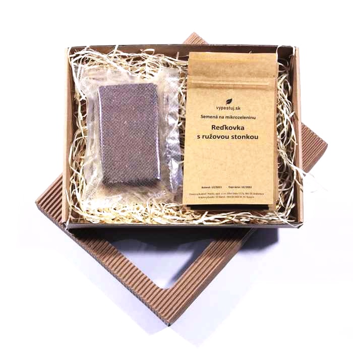 Darčekové balenie - microgreens starter kit maxi - 10 druhov s kokosovou kockou